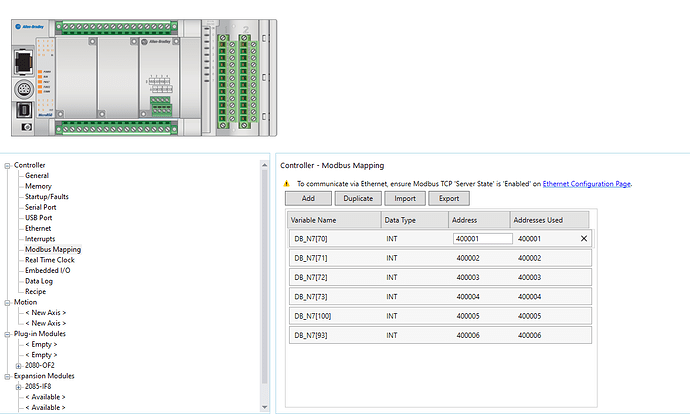 Config PLC